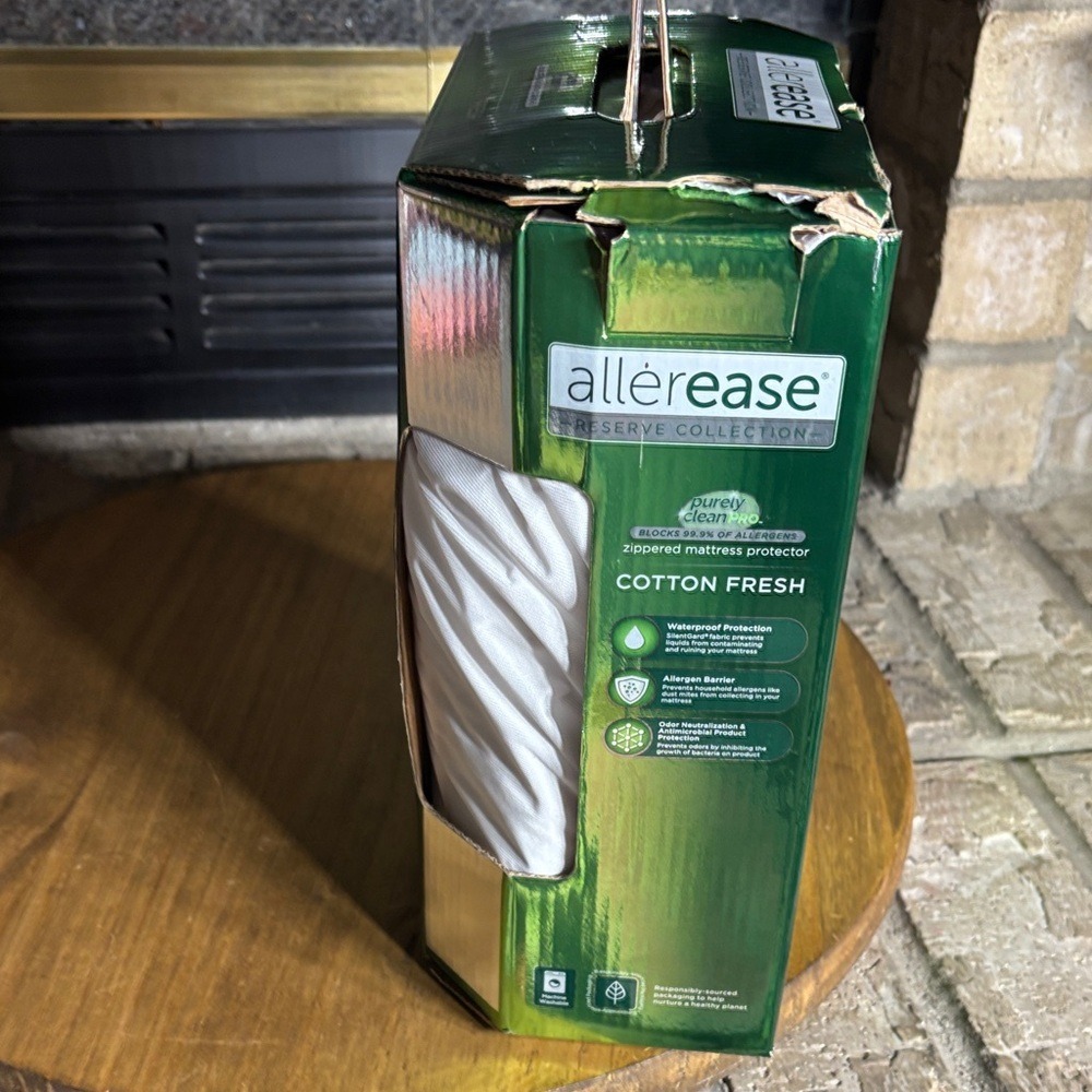 Allerease Full Cotton Fresh Waterproof Allergen Barrier Mattress Protector NEW - Picture 9 of 9